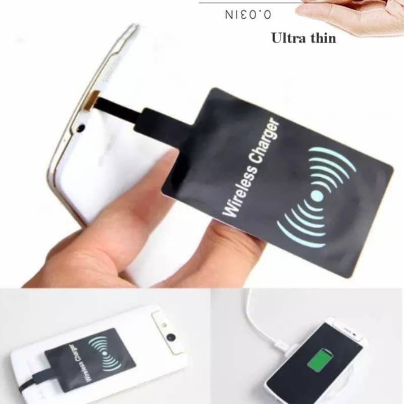 Universal Wireless Charger Receiver for Android Mobile - Black
