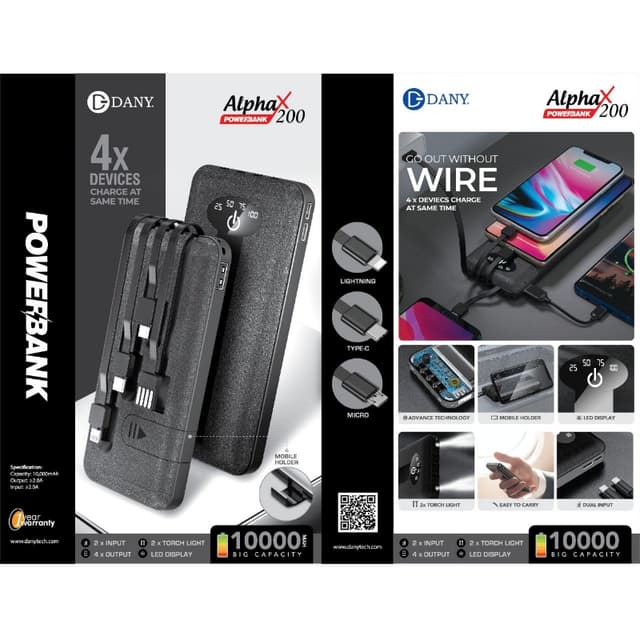 Alpha X-200 10000 MaH powerbank