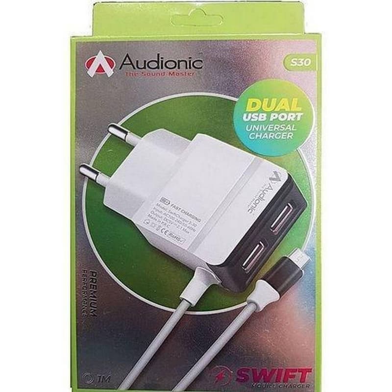 Audionic  S-30 Dual USB port power charger (2.1A)