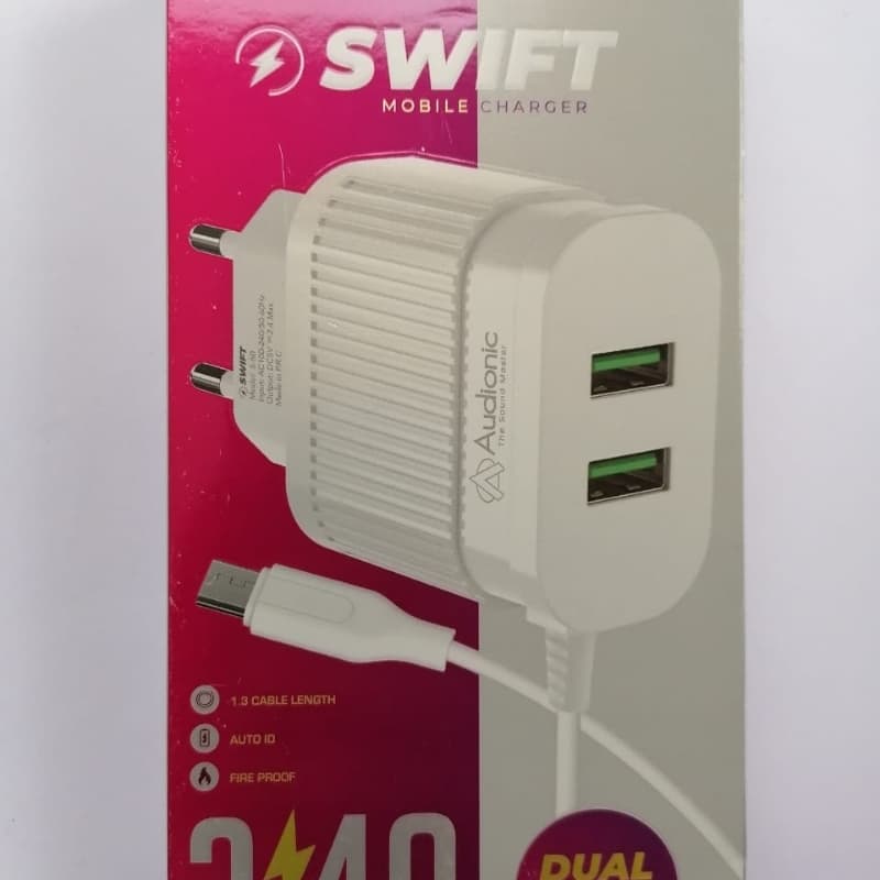 Audionic Swift S-50 Dual USB port charge (2.4A)