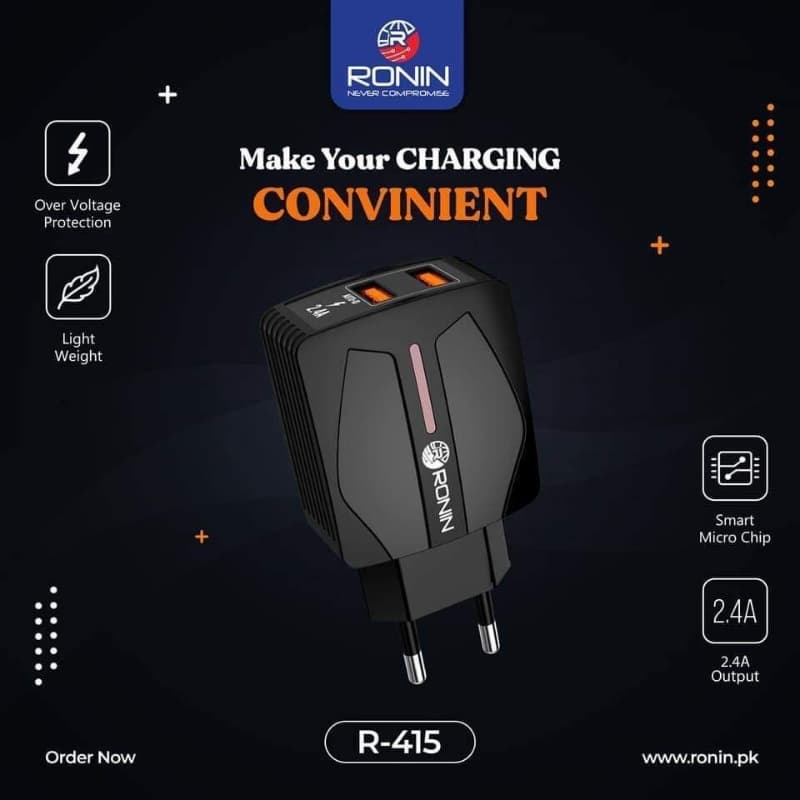 Ronin's R-415 Convenient wall charger (2.4A)