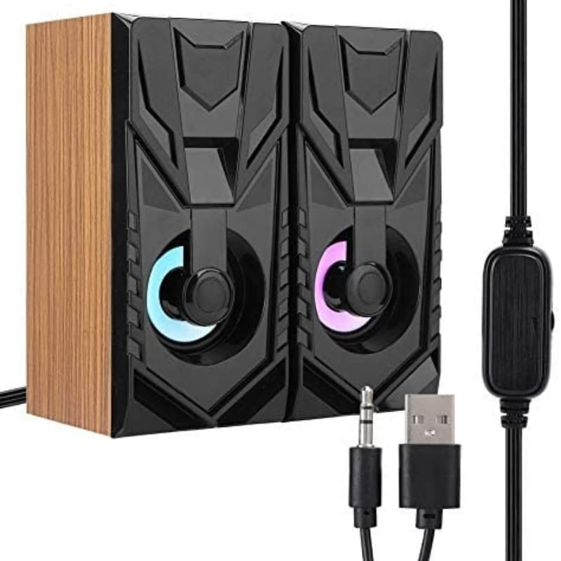 FT-858 Portable Computer Speaker USB Wired Wooden Soundbox