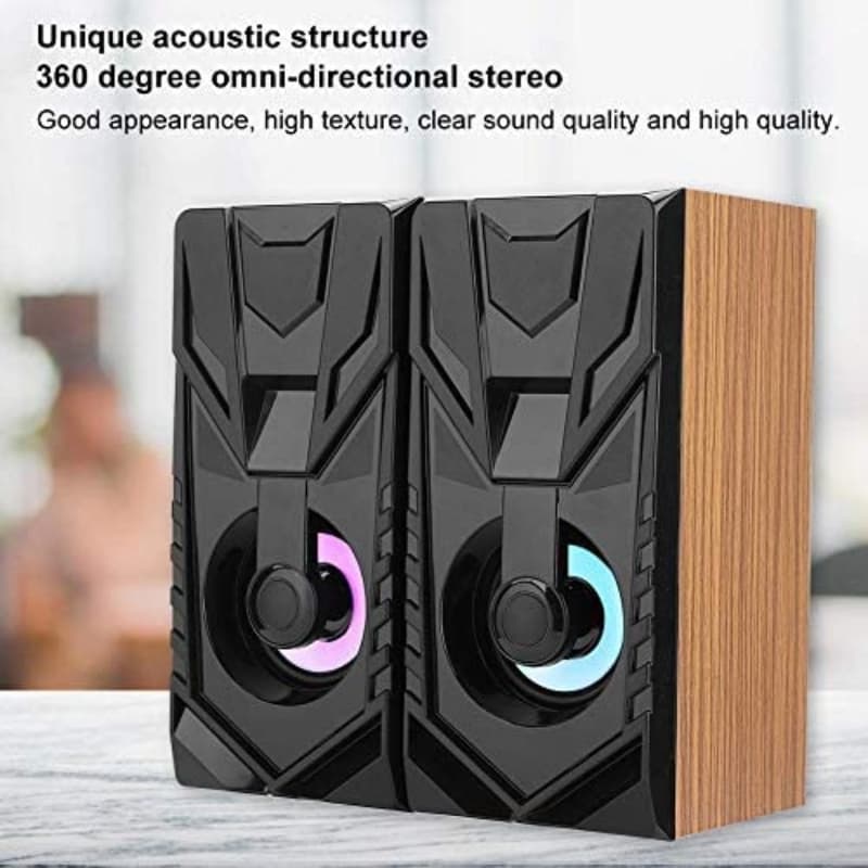 FT-858 Portable Computer Speaker USB Wired Wooden Soundbox