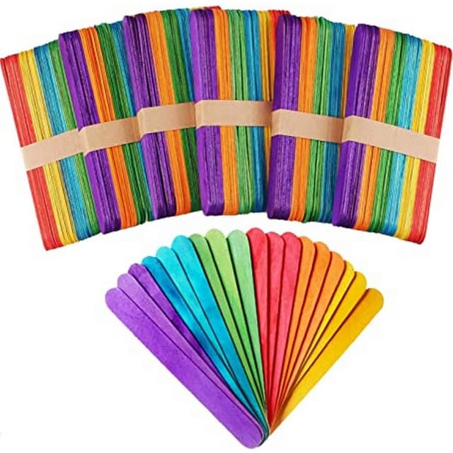 Small Ice Cream Stick (wooden) for Art Work-Multicolored