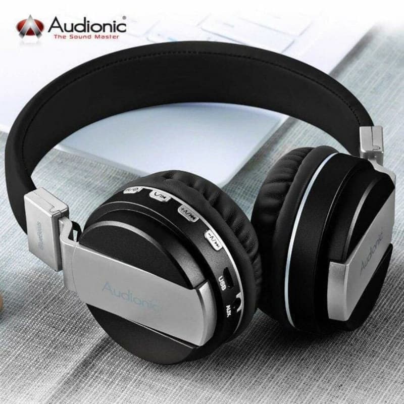 AUDIONIC BLUEBEATS B-888 WIRELESS HEADPHONES BLACK BLUETOOTH COMFORT FIT