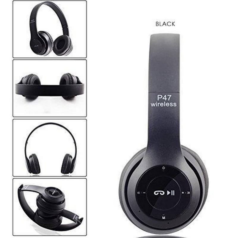 P47 Wireless Bluetooth Earphone With MIC Audio Bluetooth FM Radio TF Card F