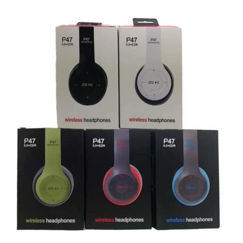 P47 Wireless Bluetooth Earphone With MIC Audio Bluetooth FM Radio TF Card F