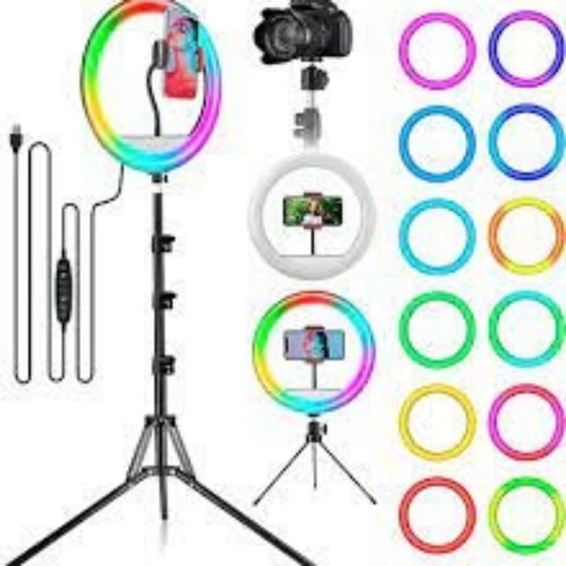 RGB LED SOFT RING LIGHT MJ26 26CM With Phone Holder Photography Fill Light 