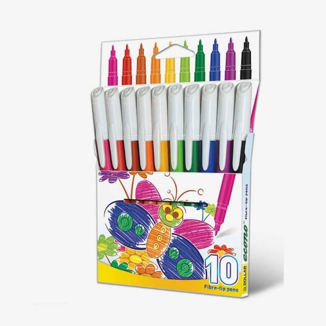 Colour Markers - Pack of 10 Multi Color Markers - Ideal for Arts, Sketching