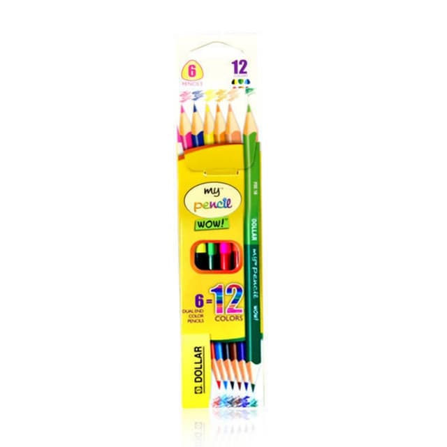 Dolar Color Pencils - 6 Dual End Color Pencils - 12 Colors - My Pencil WOW!