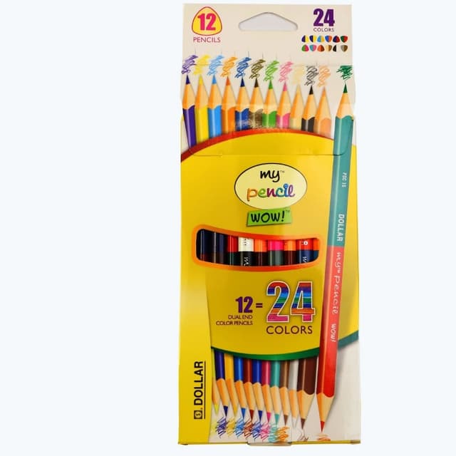 12 Color Pencils = 24 Colors